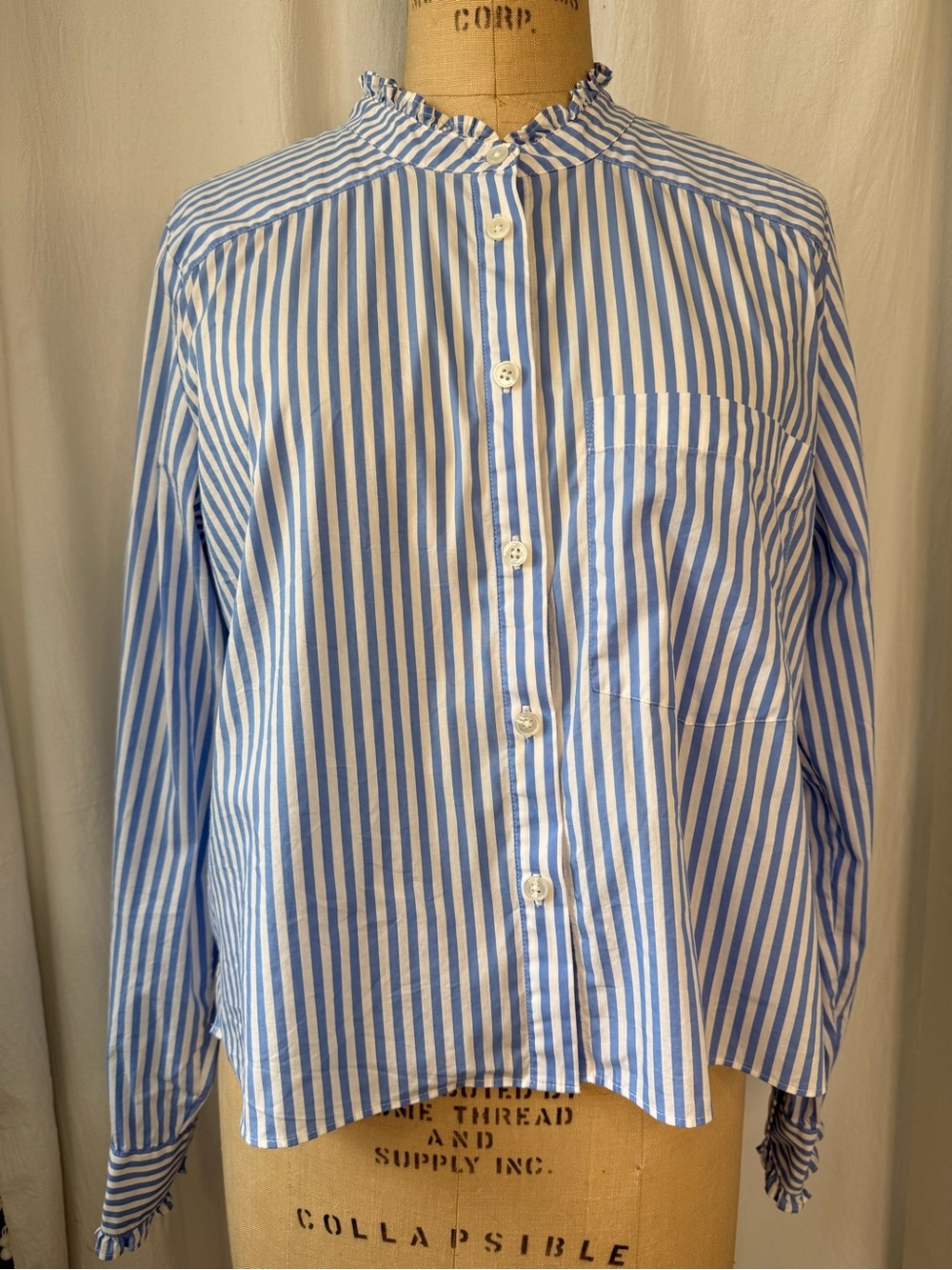 Girl's Veronica Beard Ruffled Button-up Shirt sz 10